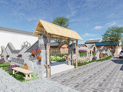 中式乡村庭院 空心院共享菜园