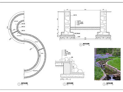 田园小溪大样 施工图 休闲景观