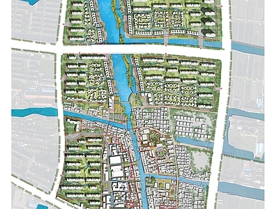 华侨城沙家浜唐市古镇旧城更新总平面图 施工图
