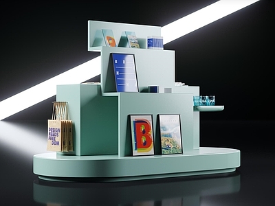 现代展示台 挂画 展具