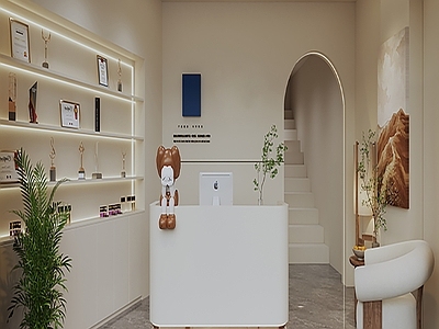 现代奶油风极简美容店