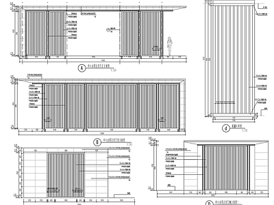 现代中心水景及会客厅廊架大样 施工图