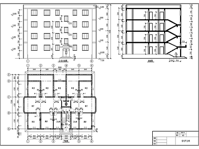 住宅区建筑平立剖 施工图