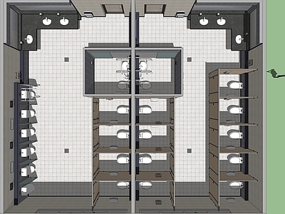 现代风格公共卫生间 成人