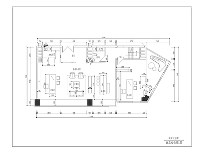 现代独立办公室室内 施工图