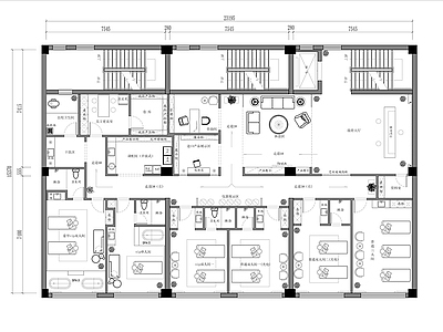 现代美容SPA会所 平面图 施工图