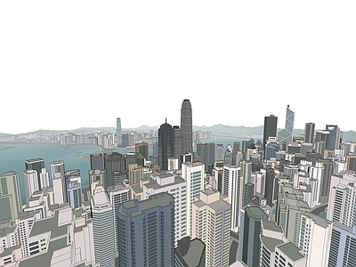 香港现代城市鸟瞰