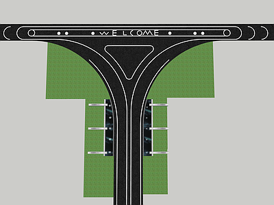 现代小区入口道路