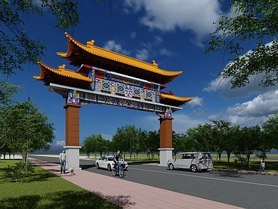 中式仿古牌楼