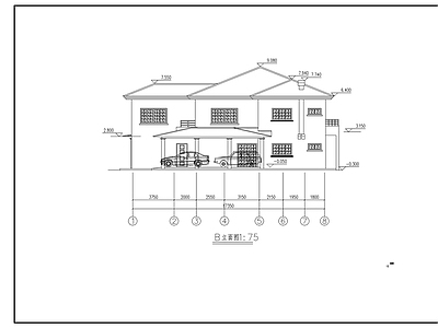 2层坡屋顶别墅建筑施工图