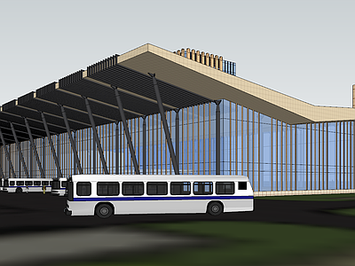 现代风格汽车站建筑