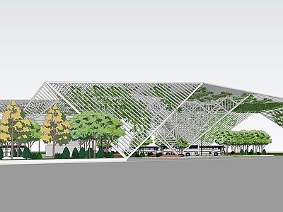 现代户外景观公交站台 遮阳棚 廊架