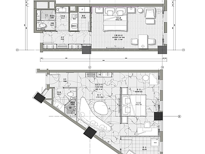 酒店公寓施工图 含彩平 全套酒店