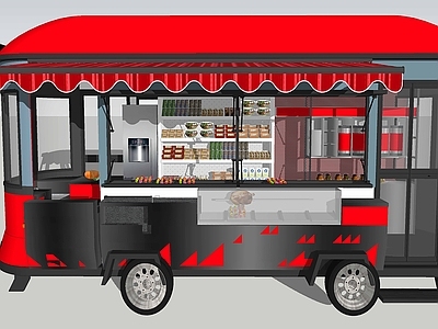 现代小吃车 美食摊位 移动摊位