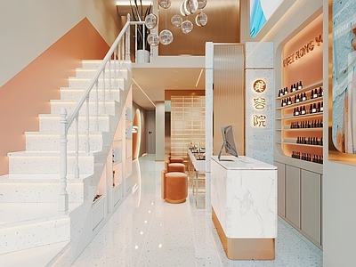 现代美甲店 美甲桌 美甲柜 美甲店