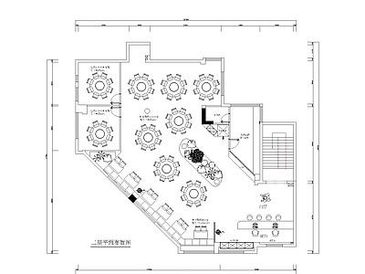 500m²酒楼餐厅平面图