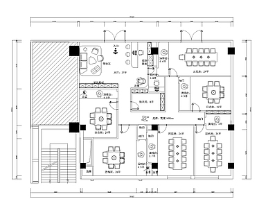 250m²剧本杀店平面图