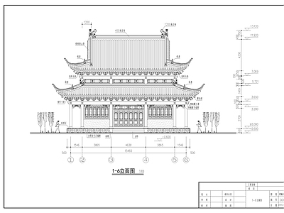 寺庙大殿 施工图 古建