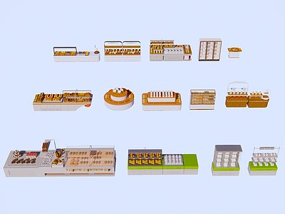 现代展柜 面包柜 面包 食品 蛋糕 面包架 蛋糕柜 烘焙 糕点 冷藏柜