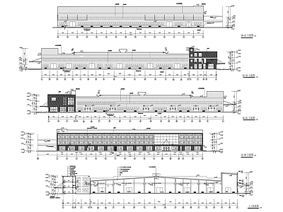 三层大型轻钢厂房建筑方案图 施工图 工业建筑