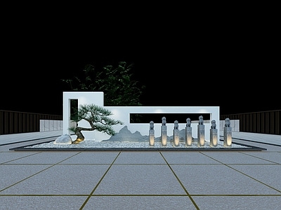 新中式景墙