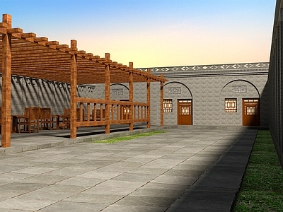 中式窑洞庭院 乡村院落 传统民居 乡村振兴 农家乐