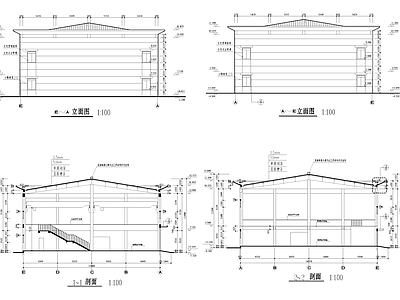 电力公司二层厂房车间工业建筑 施工图