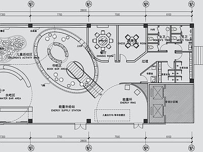 生活馆会所平面图 施工图