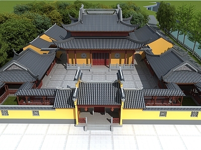 中式寺庙 古建筑