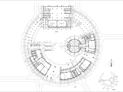 中学学校中心建筑 施工图