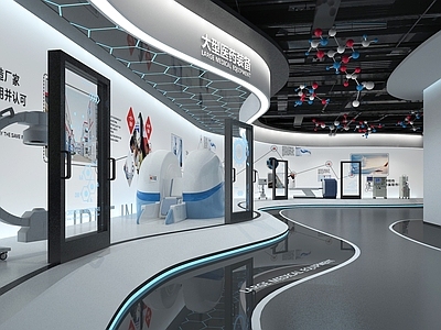 现代医疗科技展厅 大型医疗设备 分子结构