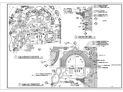儿童泳池及特色水钵平面图