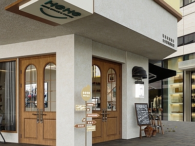 现代咖啡馆门头 咖啡店门头 奶茶店门头