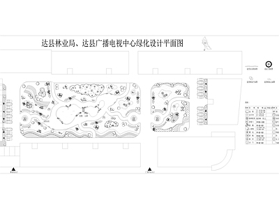 广播电视台单位庭院景观平面图