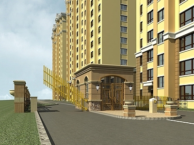 简欧住宅小区入口大门