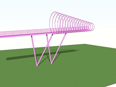 现代景观桥 粉色