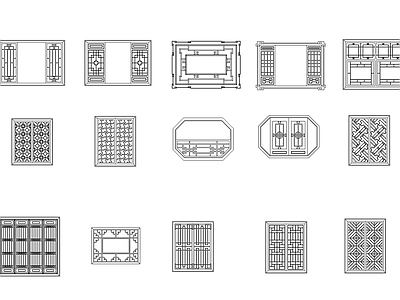 建筑常用窗素材图纸