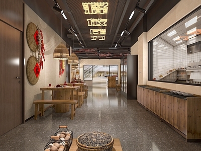新中式农家乐火锅店 铁锅炖 餐饮 包厢 土家菜