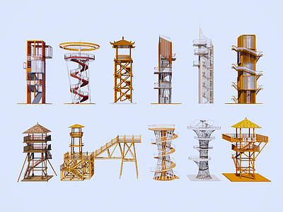 现代观光塔 瞭望塔 观景平台 观鸟台 塔楼 景观塔 瞭望台 景观构筑