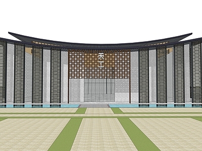 新中式展览馆建筑