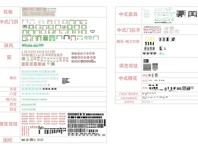 常见中式样式及花纹 施工图