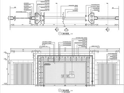 新中式入口大门 施工图
