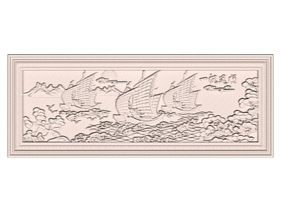 中式浮雕 一帆风顺 画