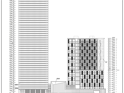 49层玻璃幕墙办公楼建筑 施工图