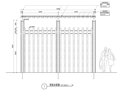 特色简约廊架详图 施工图