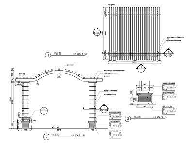 景观廊架详图 施工图