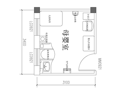 母婴室平面图 工装平面图