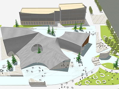 现代展览馆建筑 特色异型