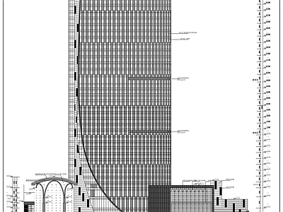 四十一层玻璃幕墙国际商业综合体建筑 施工图