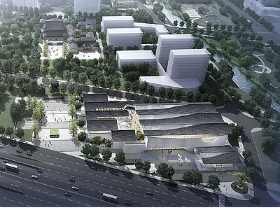 新中式展览馆建筑